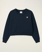 Navy Crop Oversized Sweatshirt