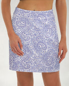 Porcelain Paisley High-Waisted Skirt with Pockets