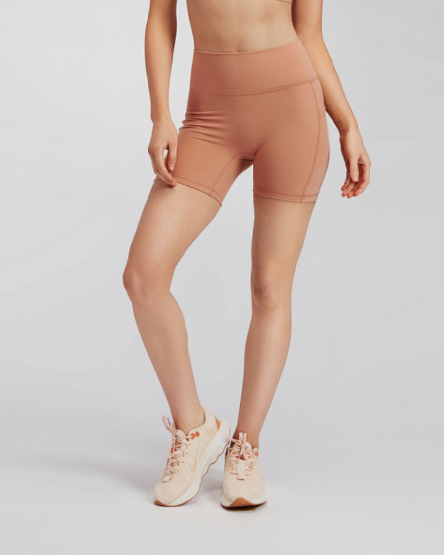 Autumn Clay SoftLuxe Yoga Shorts with Pockets - View 1