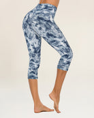 Tie Dye White Performance High Rise Capri Leggings