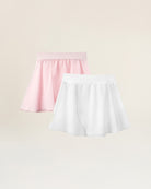Pink + White 2 Pack Girls Chiffon Pull-On Skirt