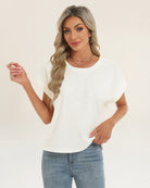 Creme Short-Sleeve Oversized T-shirt