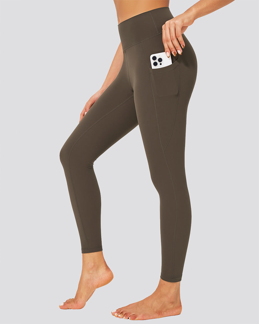 Women Workout Leggings Tea Brown side view