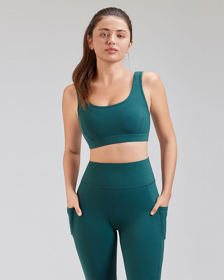 Forest Green SoftLuxe Elegance Sports Bra