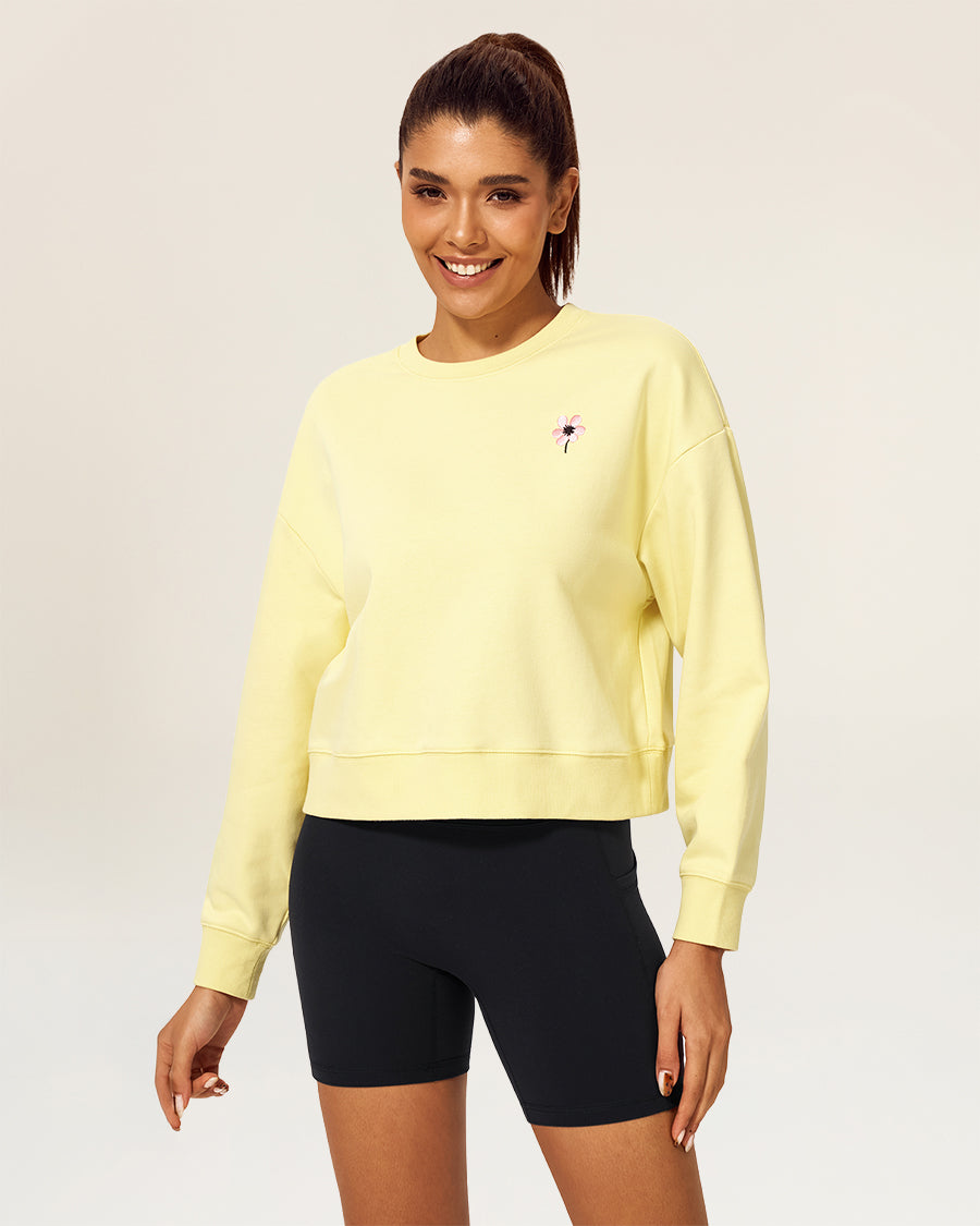  Pina Colada Crop Oversized Sweatshirt