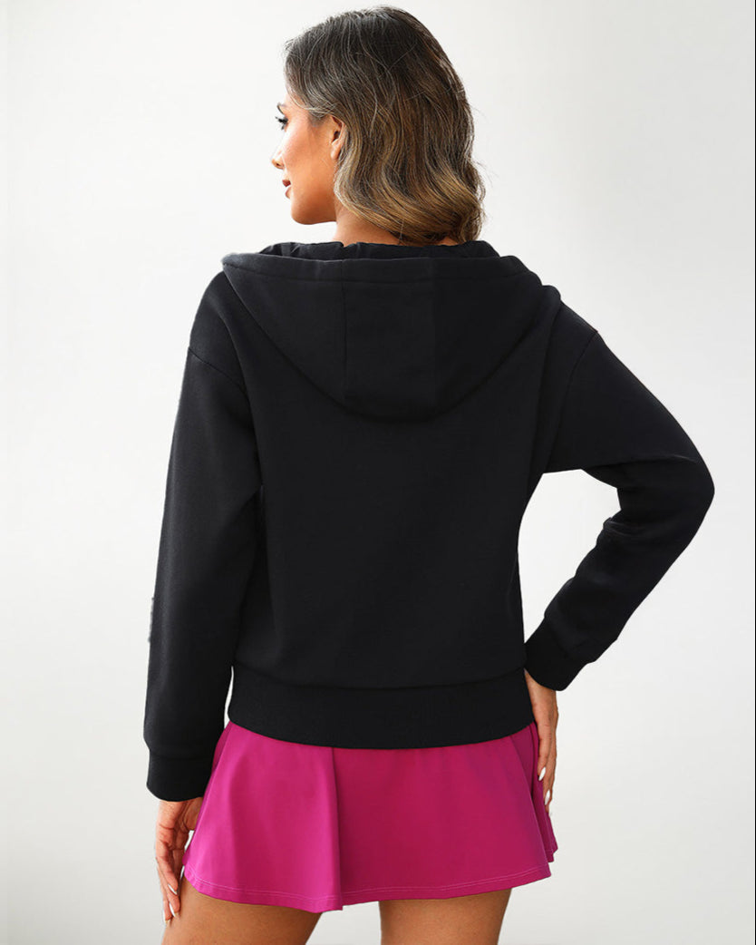 Black Fleece Zip-Up Hoodie - View 3