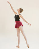Burgundy Women Ballet Wrap Skirt Pull-On