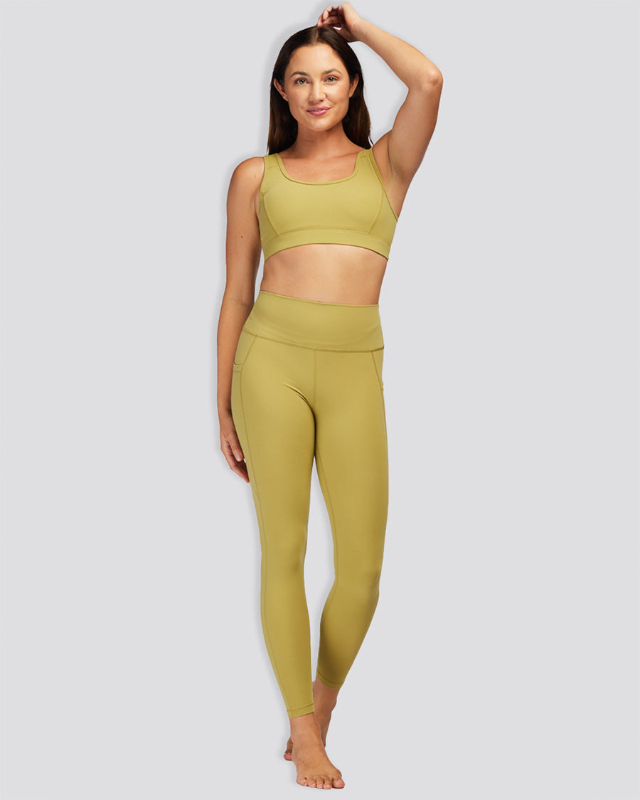 Golden Lime Women Yoga Pants - View 1