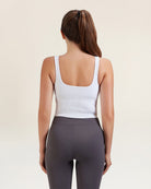 White Square Neck Longline Tank Top