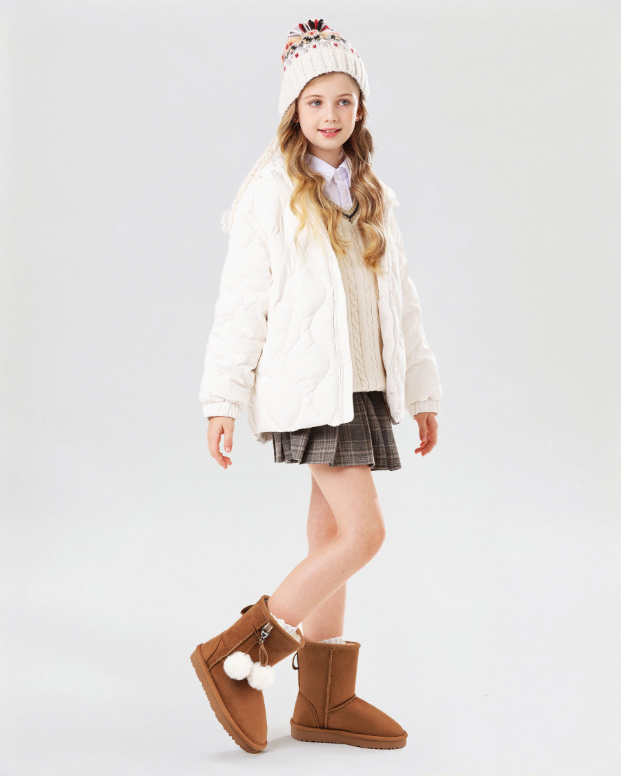 Chestnut Furever Cozy Kids Suede Boots