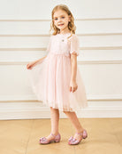 Pink Girls Sparkly Princess Low Heels Sandals