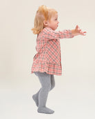 Girls Cotton Knit Tights 2-Pack Grey