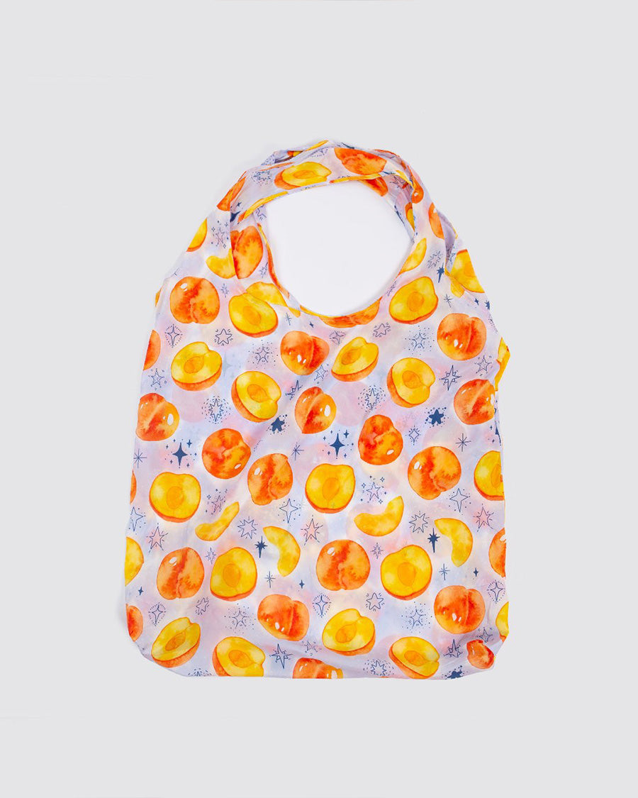 grocery tote bags Sparkling Peach flat-lay