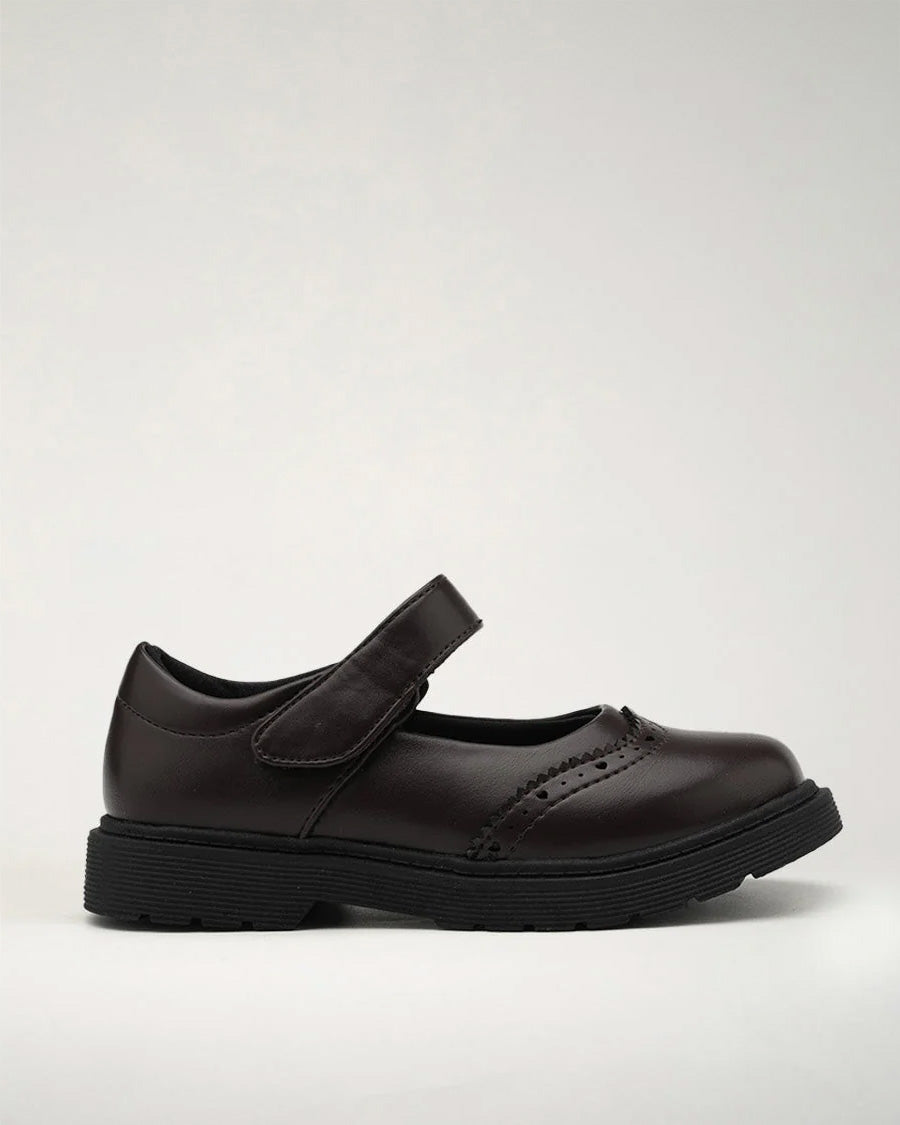 Brown Girls Faux Leather Mary Janes