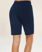 Navy Cotton Lounge Shorts 10”