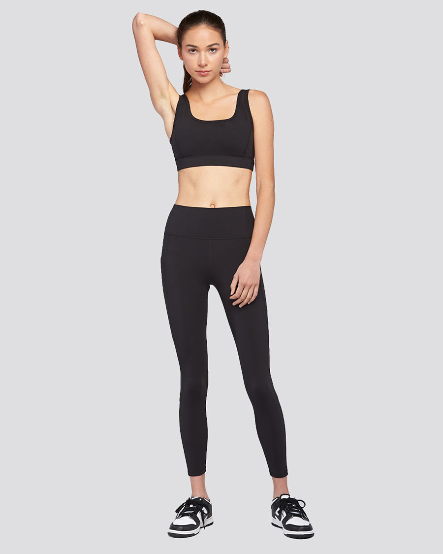 Black SoftLuxe Elegance Sports Bra