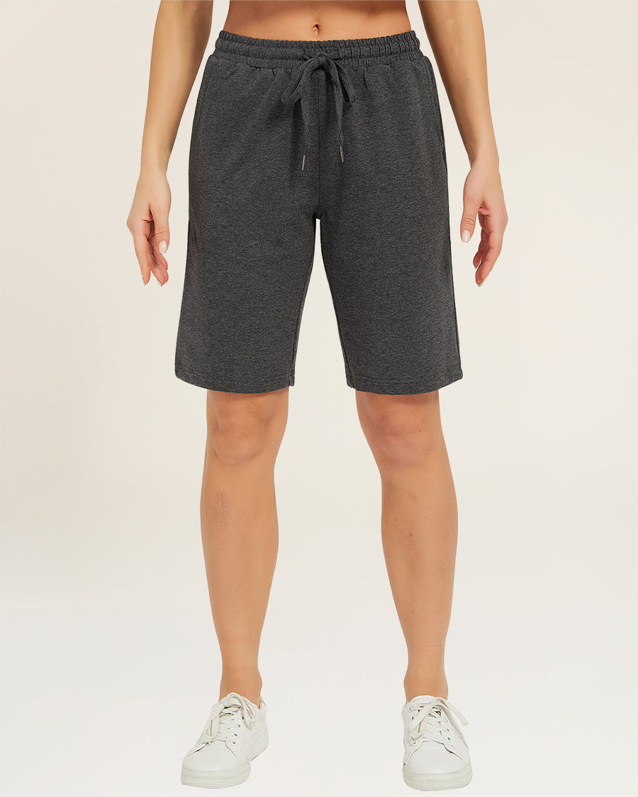 Charcoal Cotton Lounge Shorts 10”