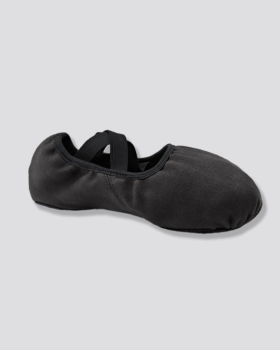 black split sole canvas ballet shoes