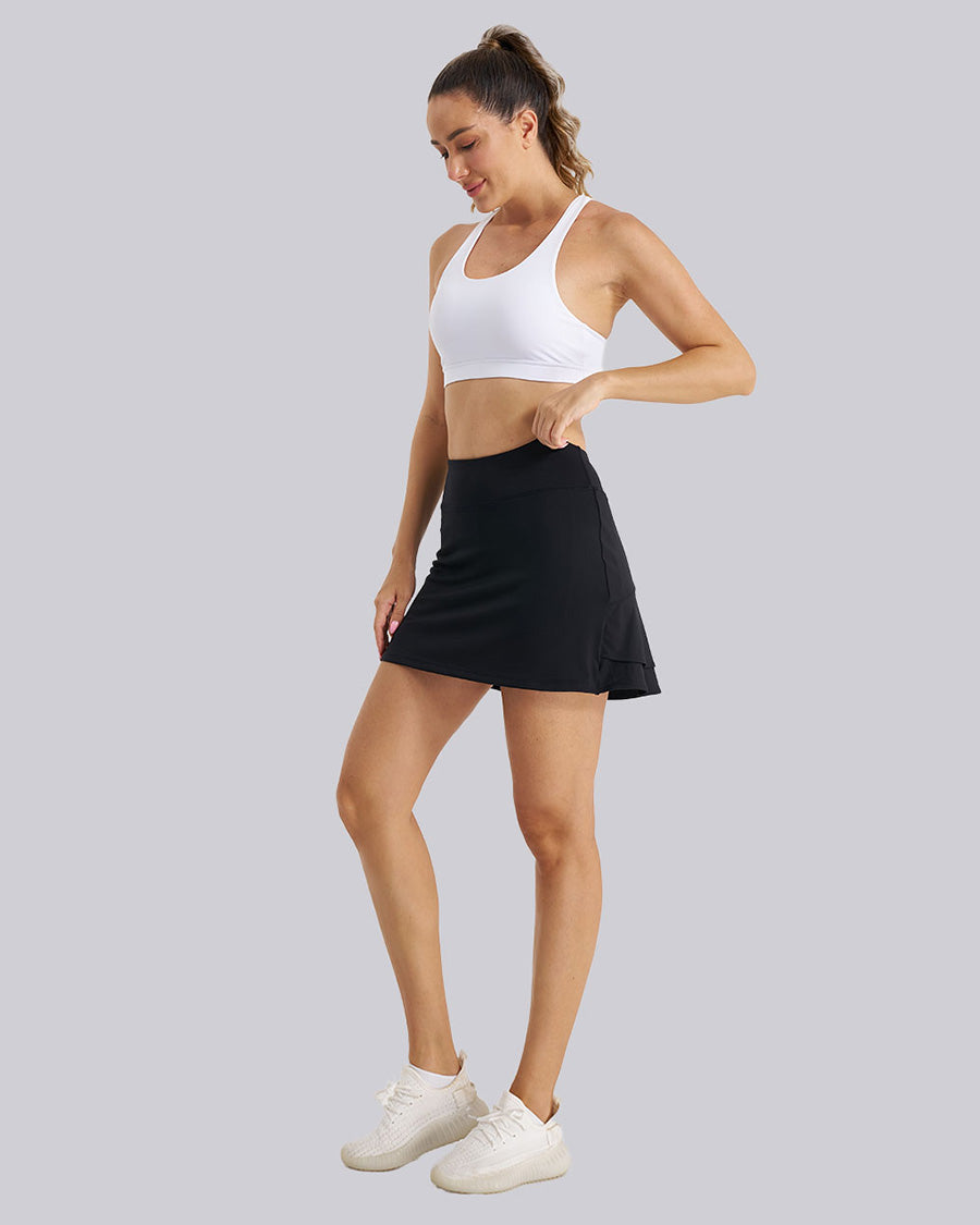 Black Ruffle Ace Tennis Skirt