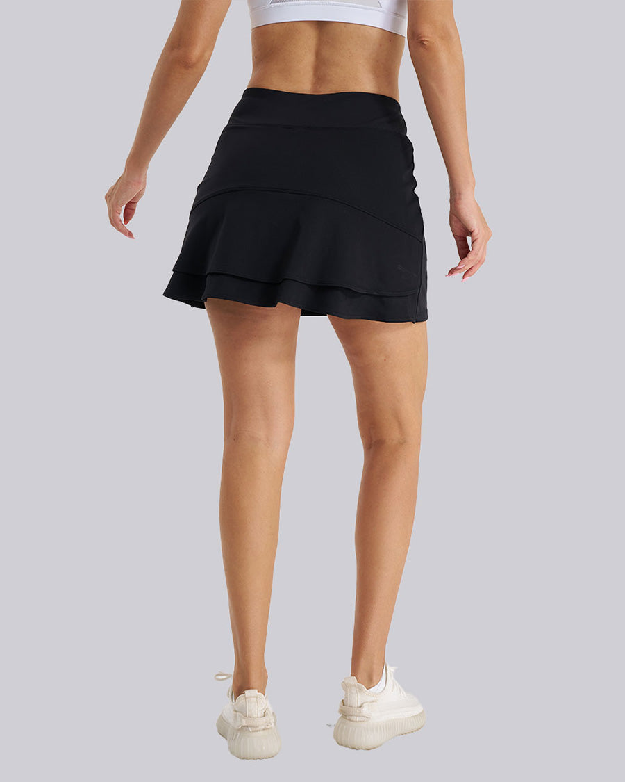 Black Ruffle Ace Tennis Skirt