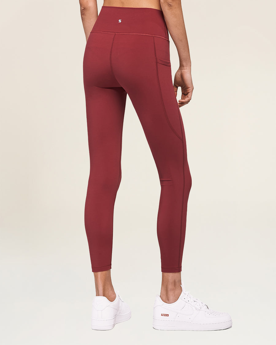 Burgundy SoftLuxe Yoga Pants with Pockets