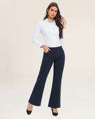 Navy Women Classic Dress Pant | Wide 31''