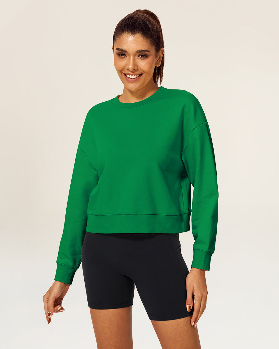 Kelly Green Crop Oversized Sweatshirt