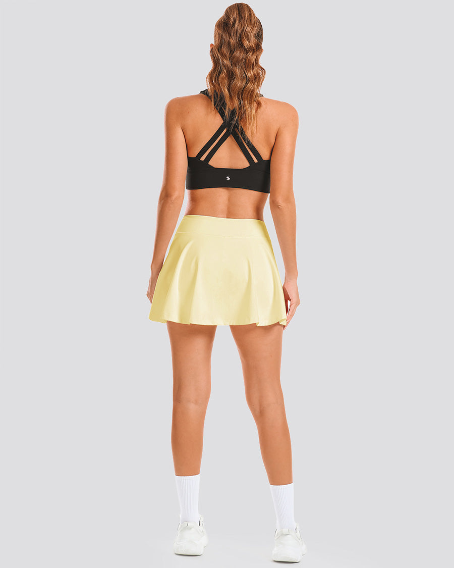 Lemon Butter CourtChic A-Line Tennis Skirt