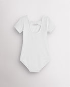 Girls Bowknot Short Sleeve Cotton Ballet Leotard in White