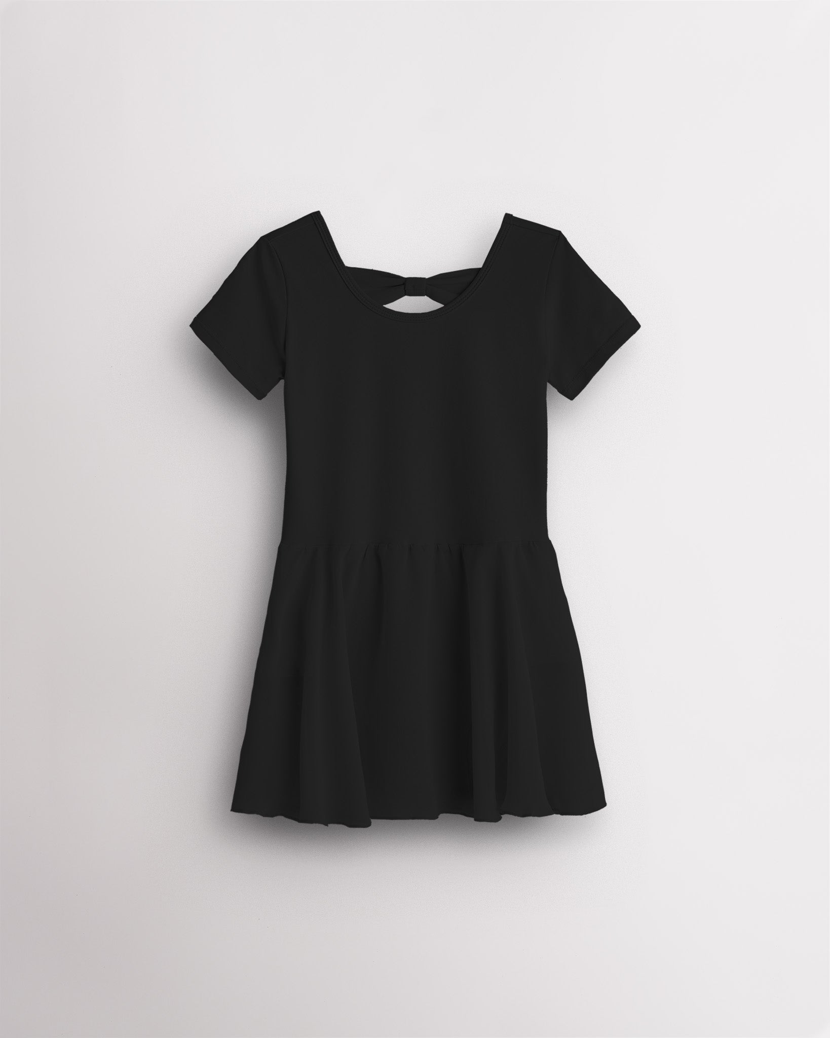 Black dress on a light gray background