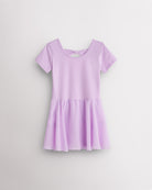 Girls Bowknot Short Sleeve Dress in Lavender