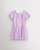 Girls Bowknot Short Sleeve Dress in Lavender