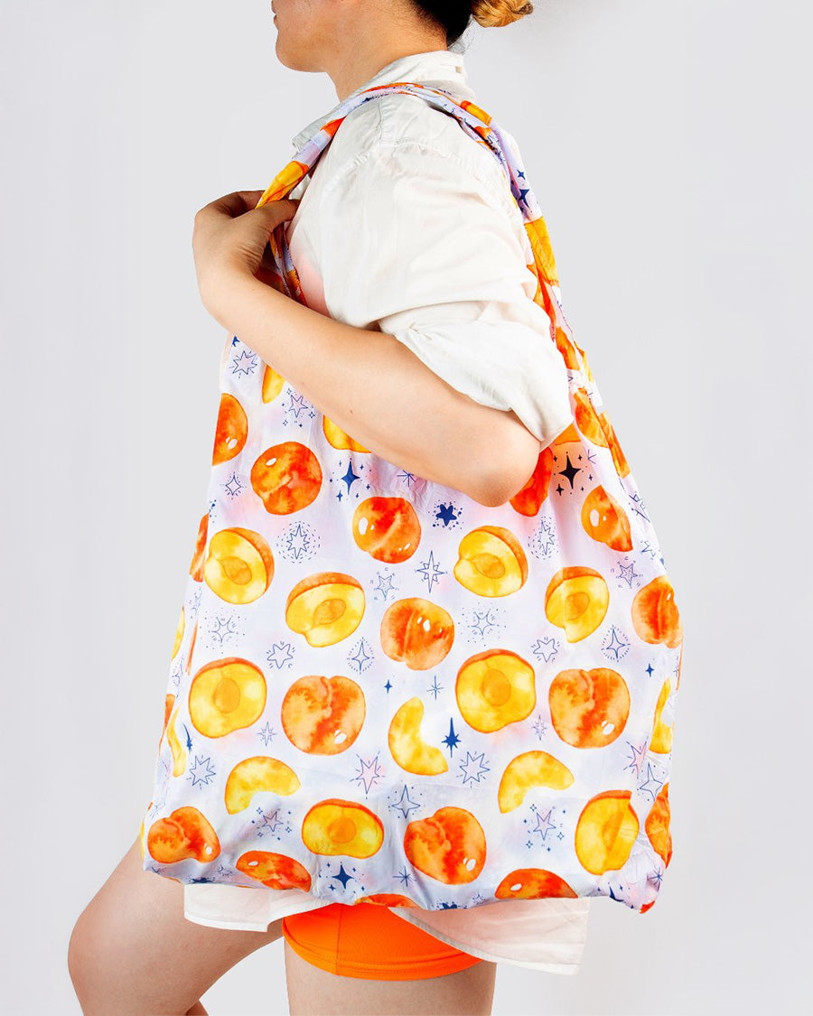 Grocery tote bags Sparkling Peach side view