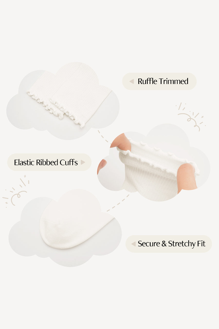 White Kids Ruffle Trimmed Socks