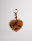 Furever Yours Heart Keychain in Cheetah