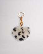 Furever Yours Heart Keychain in White Cheetah