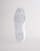 White Studio air mesh cheer shoes with lace-up closure.