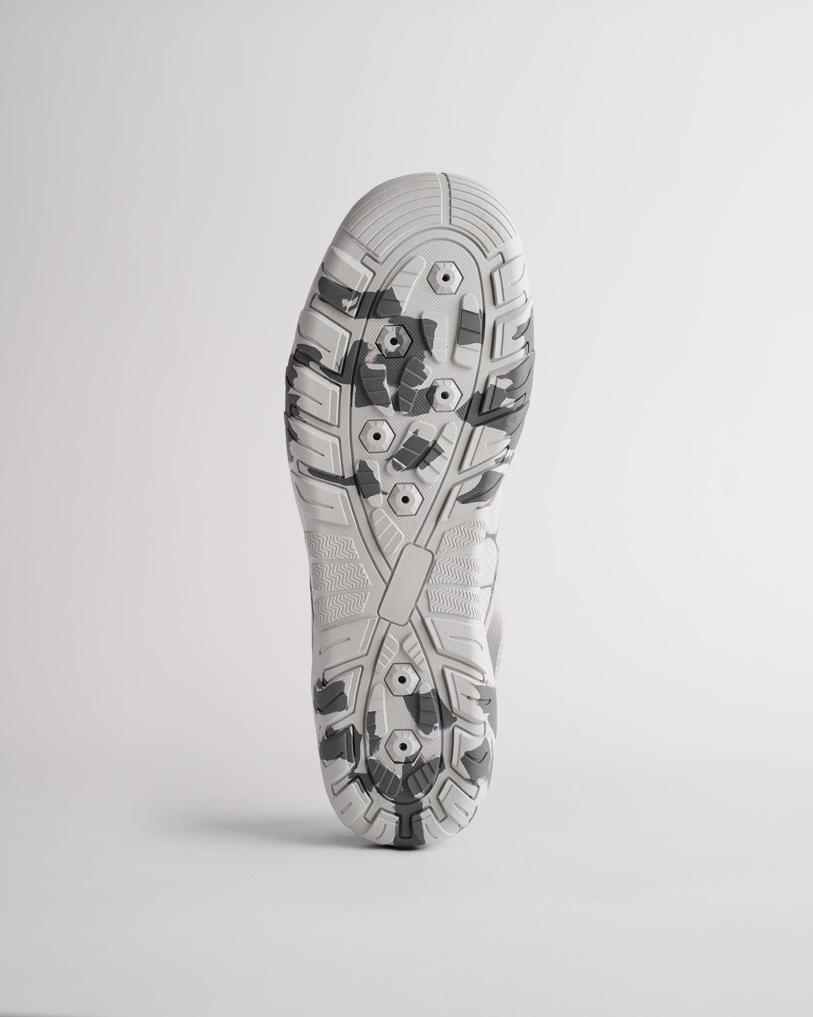 Bottom view of water shoes with traction outsole and drainage design