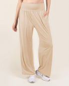 Beige Wide Leg Casual Pants