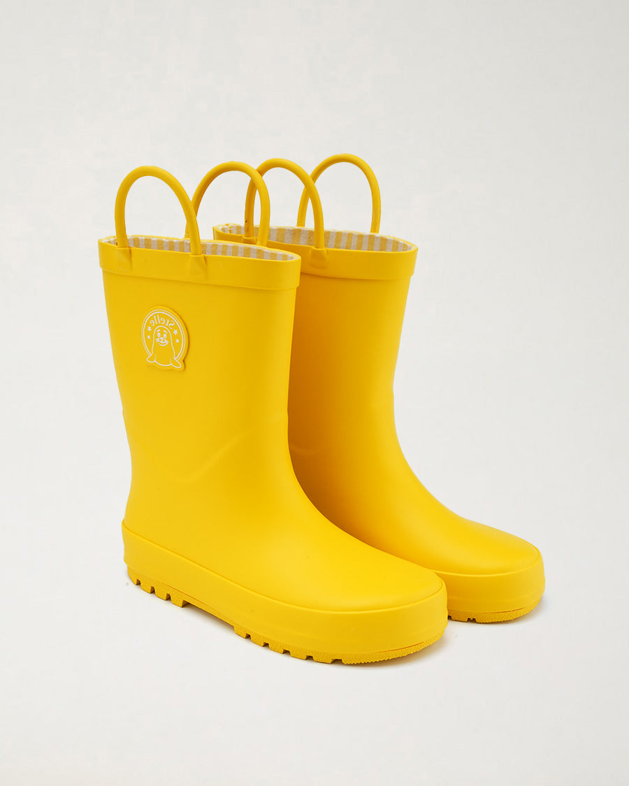 Make A Splash Kids Rubber Rain Boots in Yellow