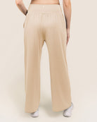 Beige Wide Leg Casual Pants