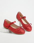 Red Girls Classic Mary Janes | Shiny Closed-Toe Dress Shoes