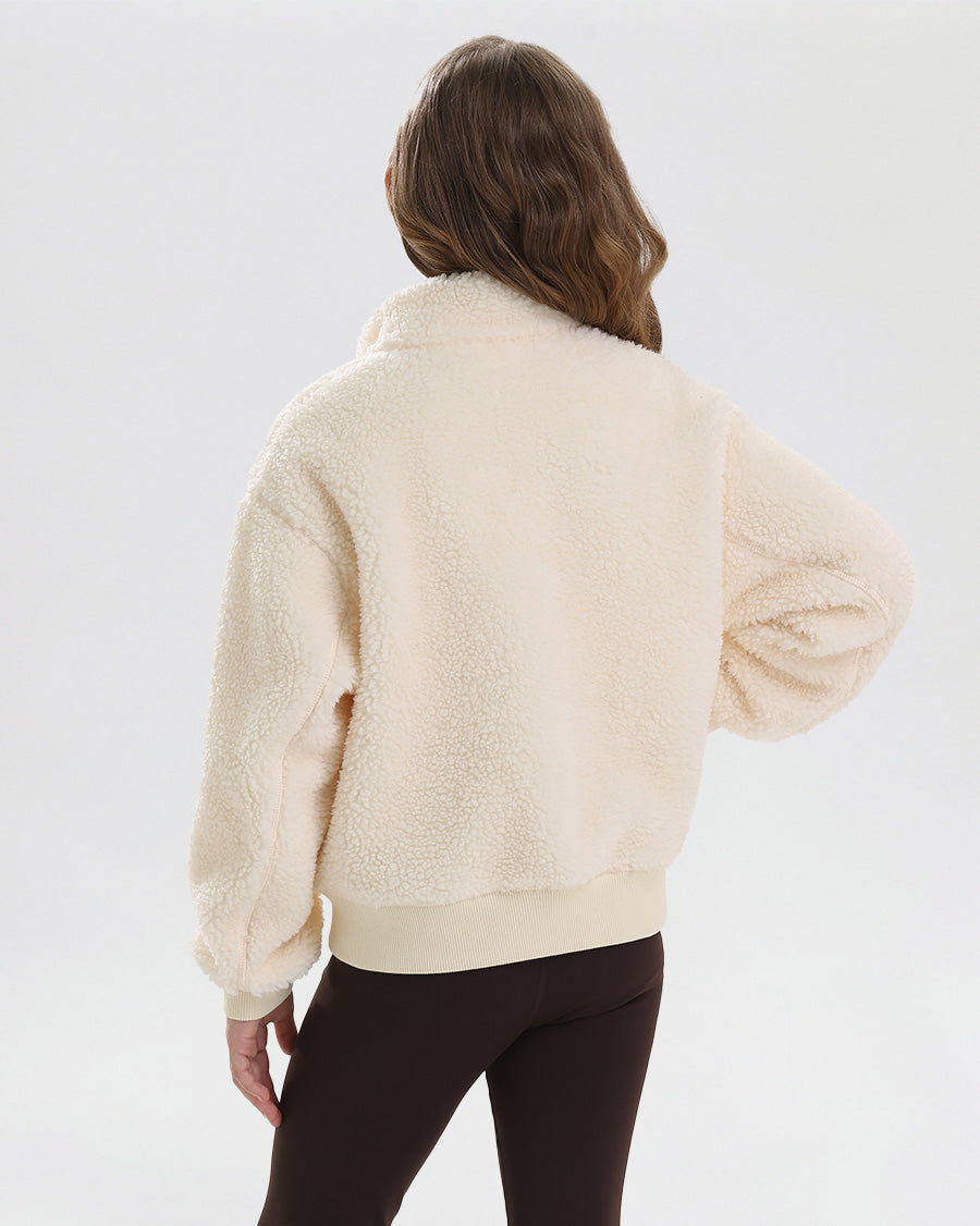 Creme Fluffed Up Kids Sherpa Jacket