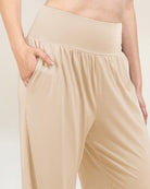 Beige Wide Leg Casual Pants