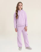 Lavender Fleece Out Kids Matching Sweat Set