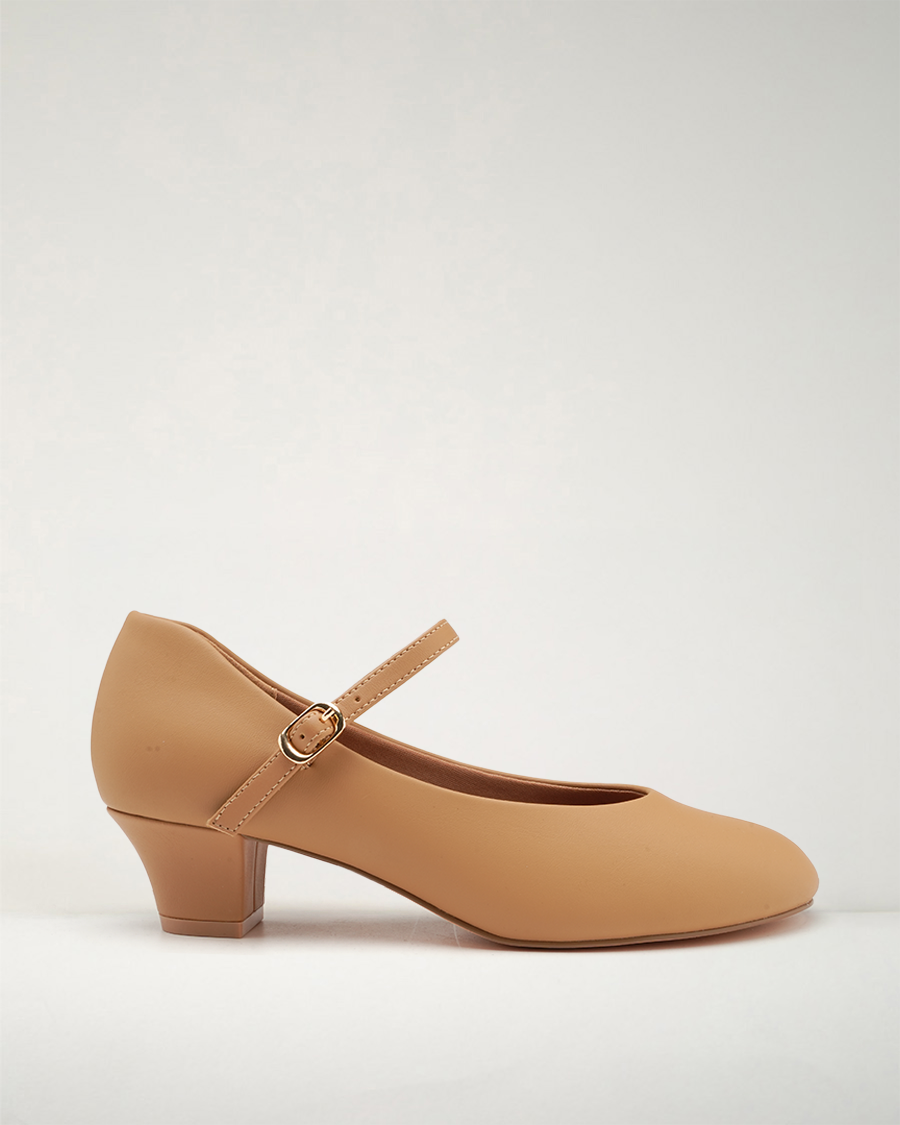 Women’s Kitten Heel Character Shoes in Tan