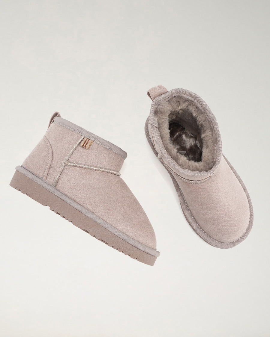 Grey Short N' Sweet Kids Suede Boots
