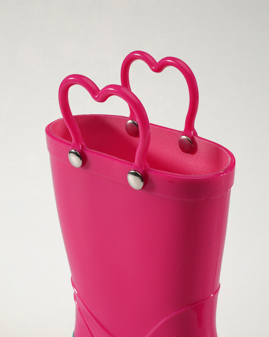 Fuchsia Puddle Jumper Kids Rubber Rain Boots