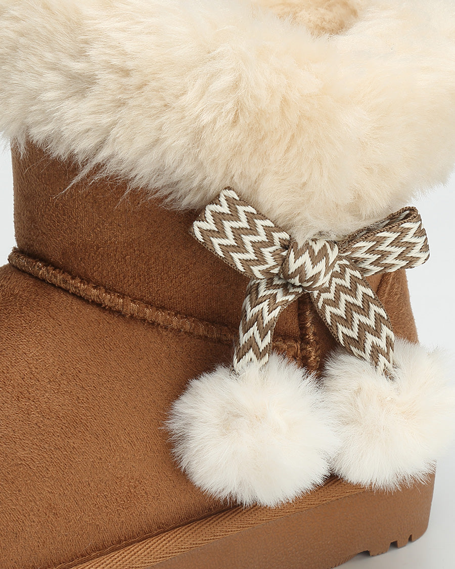 Chestnut Fluff Stuff Kids Suede Boots