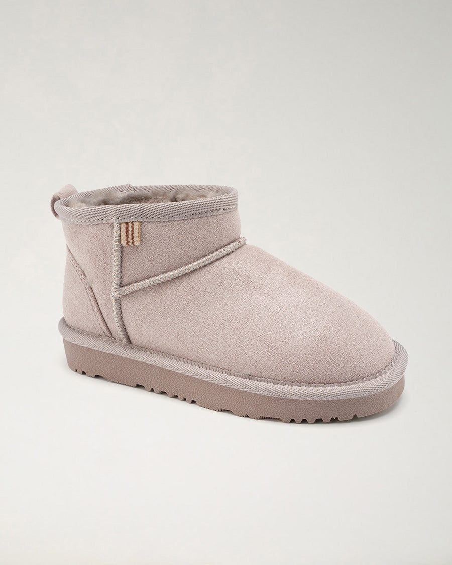 Grey Short N' Sweet Kids Suede Boots